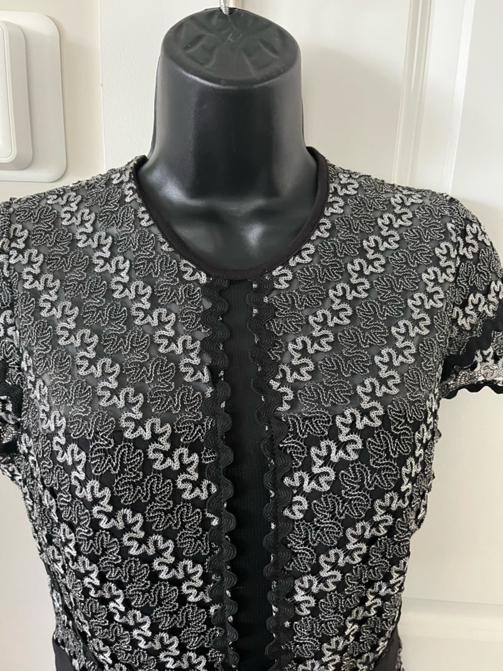 Few Moda Black & Grey Pattern Mini Dress with Ruffle Hem - Picture 6 of 12
